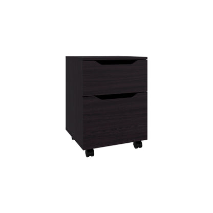Black 1-Drawer Modern Nightstand