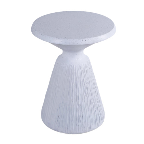 Cement Outdoor End Tables for Patio, GardenAccent Table, Modern Small Round Side Tablefor Outside, Tree Stump Garden Stool DrumTable indoor and Outdoor