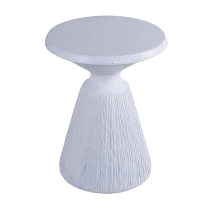 Cement Outdoor End Tables for Patio, GardenAccent Table, Modern Small Round Side Tablefor Outside, Tree Stump Garden Stool DrumTable indoor and Outdoor