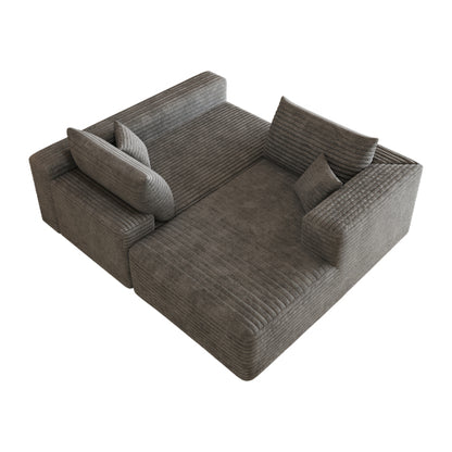 103 inch  Dark Grey L-Shape Cloud Deep-Seat Corner Sectional Sofa, No Assembly