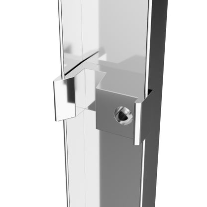 56"-60" W x 72" H Chrome Aluminum Frame Double Sliding Shower Door with 1/4" (6mm) Nano-Coated Clear Tempered Glass and Dual Stainless Steel Handles