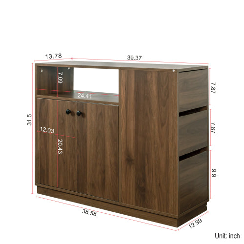 Kitchen Counter Cabinet with Sliding Glass Doors