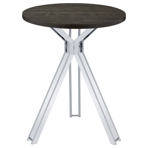 Dark Oak Round 35-inch Pub Height Bistro Bar Table