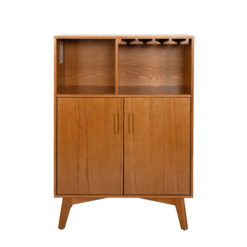 31.5 inch Liquor Cabinet with Wine Glass Holder & Wine Rack & Adjustable Shelf, Wine Cabinet, Kitchen Coffee Bar Cabinet, Rustic Sideboard Buffet  Cabinet with storage for Home Farmhouse Dining Room