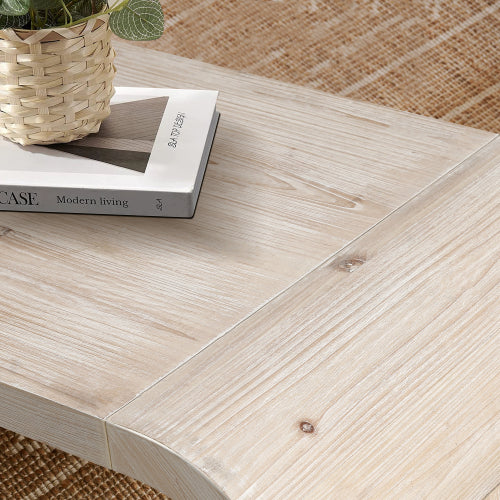 48 Inch Curved Farmhouse Vintage Coffee Table