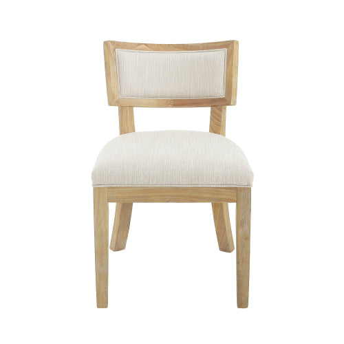 Fabric Upholstered Farmhouse Dining Side Chairs Set of 2, Rubberwood Frame