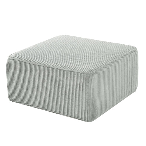 Upholstered Square Ottoman, Light Blue