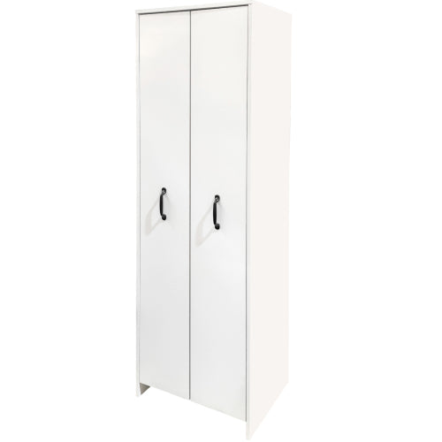 4-Tier Freestanding Pull-Out Door Bookcase Mobile Storage Cabinet with Wheels for Home Office Bedroom
