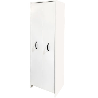 4-Tier Freestanding Pull-Out Door Bookcase Mobile Storage Cabinet with Wheels for Home Office Bedroom