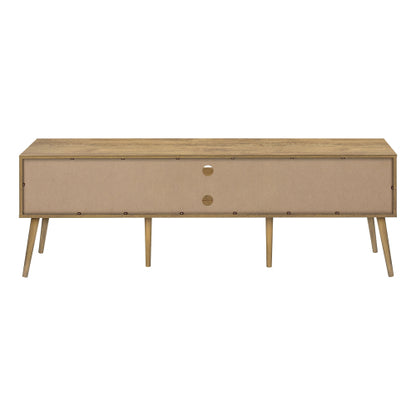72 Inch Contemporary Walnut Laminate TV Stand with Sliding Doors & Cable Management