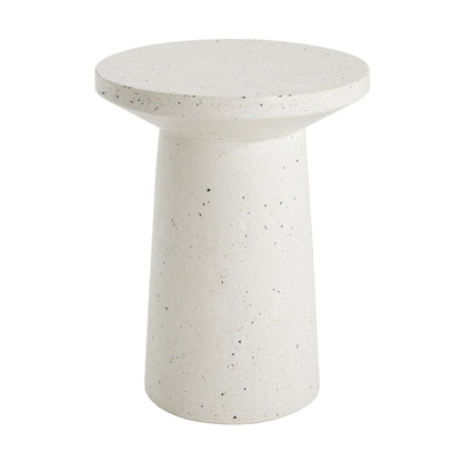 Outdoor 24" H MGO Terrazzo Side Table, White