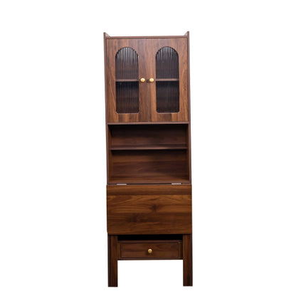 Fold Out Convertible Writing Table Multi-Functional Cabinet With Shelf Drawer Space Saving Home Office Desk