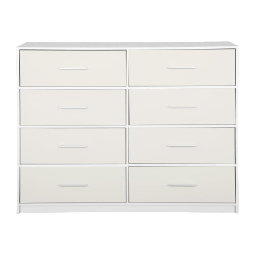 8-Drawer Dresser with Large Fabric Drawers, White