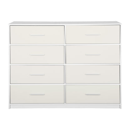 8-Drawer Dresser with Large Fabric Drawers, White