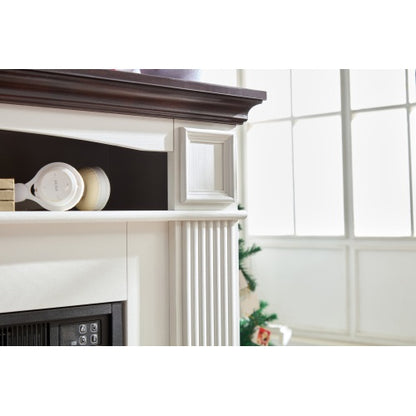 Corner Mantel Cabinet for Living Room or Bedroom with 23 inch Fireplace Insert Heater for the Perfect Ambiance