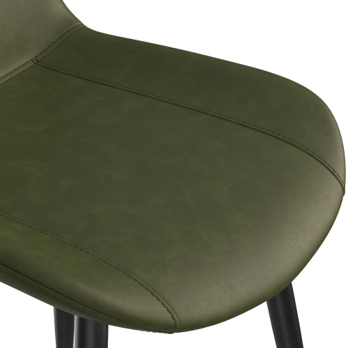PU Leather Dining Chairs with Adjustable Feet, Set of 4, Olive Green
