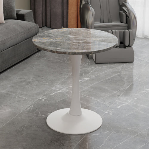 27.6inch  Round Dark Gray Marble Vein Coffee Table