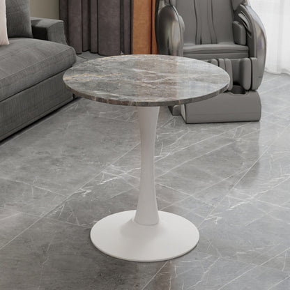 27.6inch  Round Dark Gray Marble Vein Coffee Table