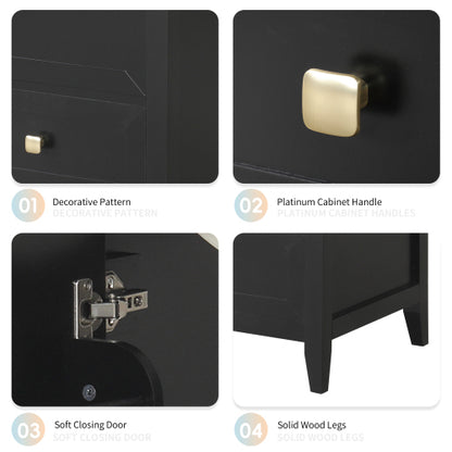 20" Bathroom Vanity with Sink, Bathroom Cabinet with Soft Closing Door, Storage Rack and A Drawer, Black