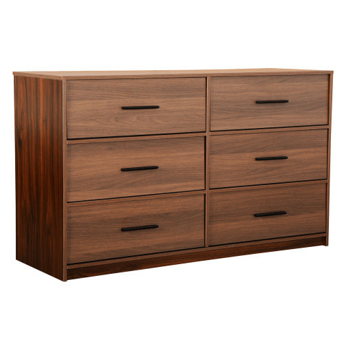 6-Drawer Dresser with Large Fabric Drawers, Walnut