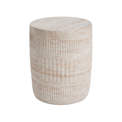 Outdoor/Indoor Lightweight Concrete Side Table,Travertine Finish