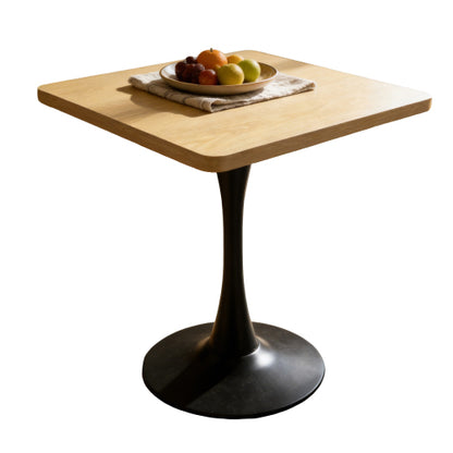 27.6 Inch Tulip Square Dining Table, Natural Color