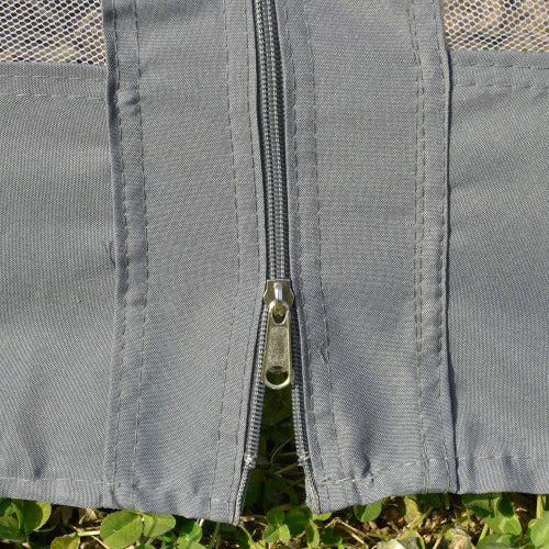 Outsunny 12' x 12' Round Outdoor Gazebo, Patio Dome Gazebo Canopy Shelter with Double Roof, Netting Sidewalls and Curtains, Zippered Doors, Strong Steel Frame, Grey