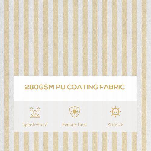 Outsunny 13' x 10' Retractable Awning, Patio Awning Sunshade Shelter with Manual Crank Handle, 280gsm UV Resistant Fabric and Aluminum Frame for Deck, Balcony, Yard, Beige and White