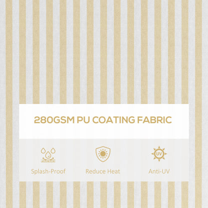 Outsunny 13' x 10' Retractable Awning, Patio Awning Sunshade Shelter with Manual Crank Handle, 280gsm UV Resistant Fabric and Aluminum Frame for Deck, Balcony, Yard, Beige and White