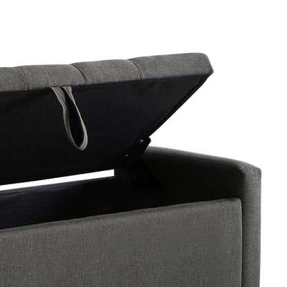 Ottoman with Storage, Storage Ottoman Bench with Safety Hinge 350 lbs Weight, Upholstered Entryway Bench with Seating for Bedroom, Living Room - Dark Gray