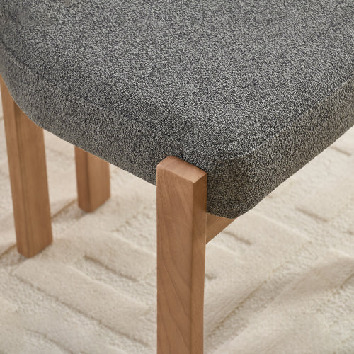 Wooden Dining Chairs Set of 2, Fabric Upholstered Farmhouse Chairs with Thick Cushion and Chenille Seat