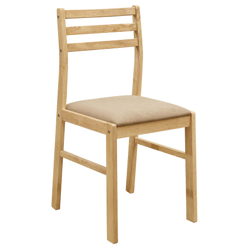 3-Piece Natural Dining Set with Drop Leaf Table and Tan Chairs
