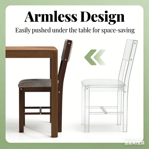 Set of 4 Walnut Rubberwood Dining Chairs, Gray Linen Upholstered Kitchen Chairs with H-Support Frame