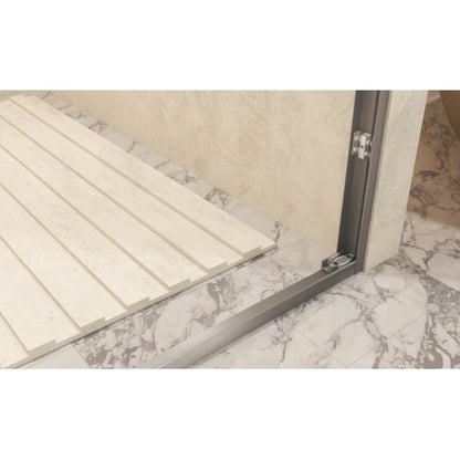 50-54 " x 72" Tempered Glass with Explosion Proof Film, Aluminum Frame Double Sliding Shower Door, "1/4 (6 mm), Stainless Steel handle,Brushed Nickel