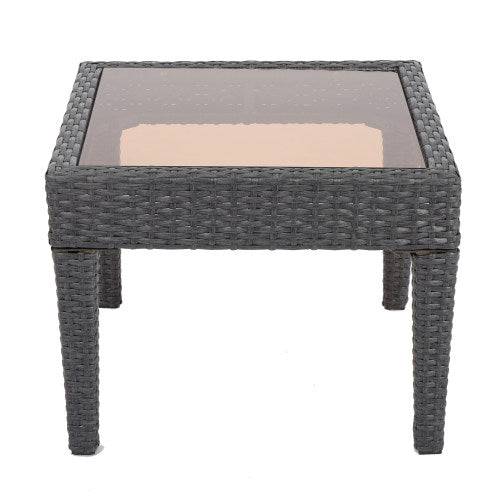 Outdoor Antibes Wicker Side Table,Accent Table,Grey