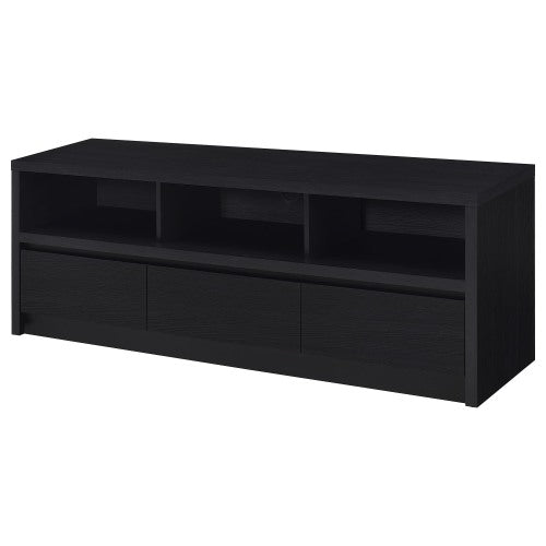 Modern Black 3-Drawer 59 Inch TV Media Console with Cable Cutout