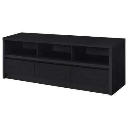 Modern Black 3-Drawer 59 Inch TV Media Console with Cable Cutout