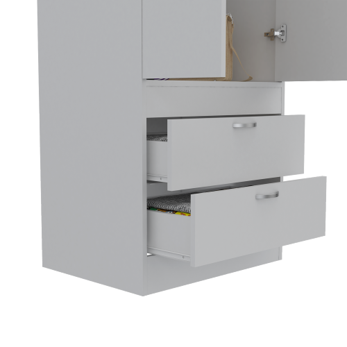 Armoire, One Large Cabinet, Two Drawers