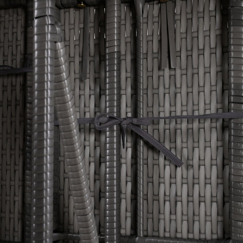 U_STYLE 2-in-1 Convertible Picnic Upholstered Bench Table,57.1" Outdoor Loveseat,Portable Picnic Table Couch,Convertible To 4 Seats&1 Table,For Garden,Lawn,Backyard,Porch,Patio