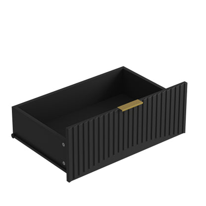 Modern 8 Drawers Dresser Chests for Bedroom,47.2" Wide Wood Chest of Drawers with Gold Metal Handle,Drawer Organizer for Bedroom,Living Room,Hallway and Entryway,Black