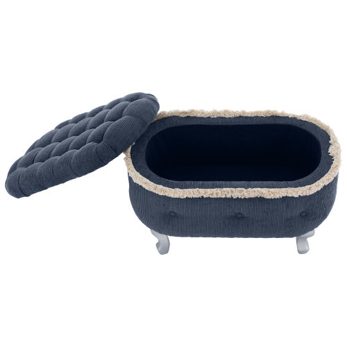29.5'' Storage Ottoman Bench Tufted Upholstered End of Bed Bench with Fringe