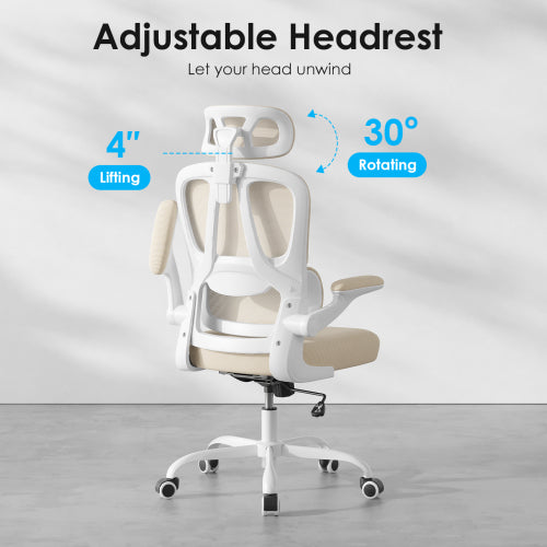 Ergonomic Office Chair, Desk Chair with Headrest and Lumbar Support, High Back Swivel Home Office Chair with Headrest for Home Office Bedroom, Gifts