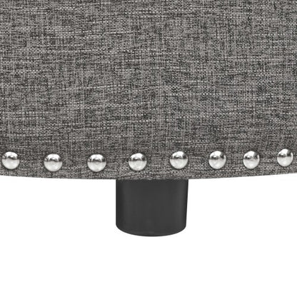 Ottoman Tufted Storage Ottoman with Linen Upholstery and Nailhead Trim