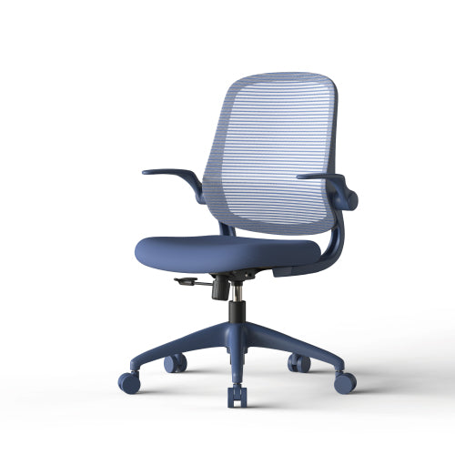 Ergonomic Color Office Chair 300lb (About 149.7kg), Home Office, Mesh Back, Integrated Molded Foam, Comfortable Sitting, Flipping Armrest, Fireproof, Rotating, Lifting Multifunctional Chair (Blue)