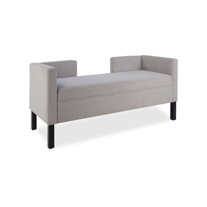 47" Ottoman with Storage,Upholstered Entryway Bench for Bedroom and Living Room,End of Bed Bench with Metal Base, Grey. Modern style