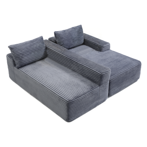 97'' Modular Sectional Sofa, Cloud Sectional Couch with Deep Seat, Modern Modular L-Shape Sofa Couch with Chaise,Upholstered Couches for Living Room Bedroom,No Assembly, Grey