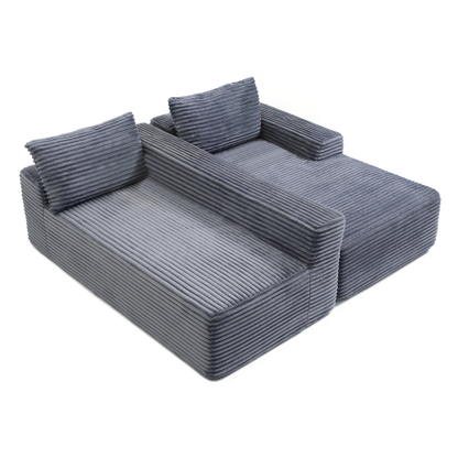 97'' Modular Sectional Sofa, Cloud Sectional Couch with Deep Seat, Modern Modular L-Shape Sofa Couch with Chaise,Upholstered Couches for Living Room Bedroom,No Assembly, Grey