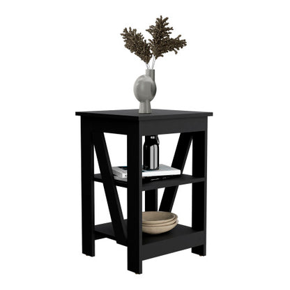 3-Tier End Table with Open Storage Shelves, Modern Side Table Nightstand for Living Room Bedroom Small Space