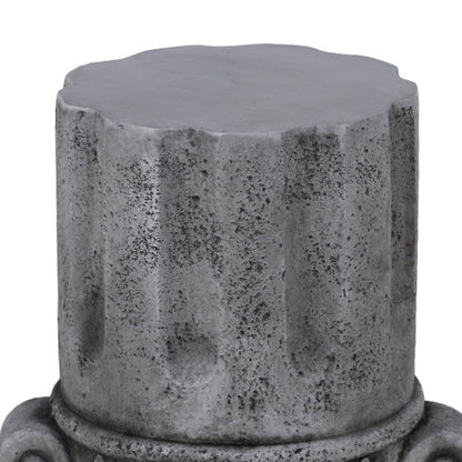 Cement Outdoor End Tables for Patio, GardenAccent Table, Modern Small Round Side Tablefor Outside, Tree Stump Garden Stool DrumTable indoor and Outdoor