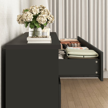 12 Drawers Double Dresser, Modern Wood Dresser Chest of Drawers with Large Storage Space for Bedroom, Black